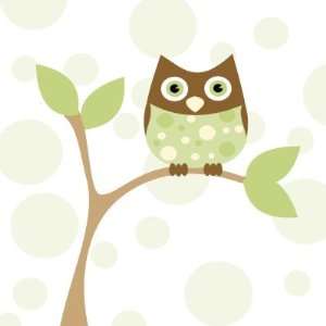  Soft Green Baby Owl Round Stickers Arts, Crafts & Sewing