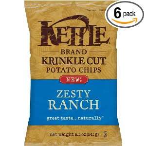 Kettle Krinkle Chips Zesty Ranch, 8.5 Ounce (Pack of 6)  
