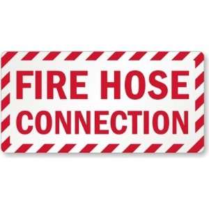 Fire Hose Connection Reflect Adhesive Label, 12 x 6