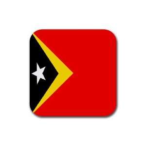 East Timor Flag Square Coasters (set of 4)