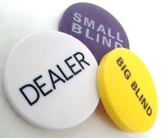 Small Blind, Big Blind and Dealer Button Poker Lot  