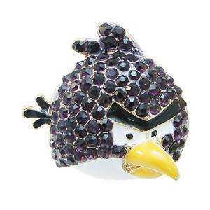 Bird Finger Ring Sz Free Purple Swarovski Crystal Cute Animal  