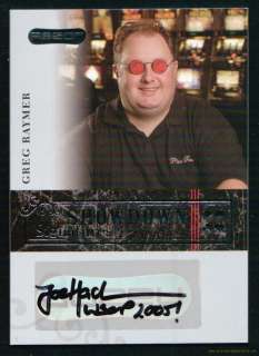 2006 Razor Poker A28 Greg Raymer ERROR Autograph  