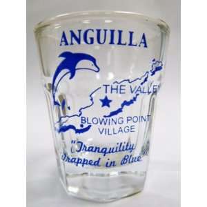    Anguilla, BWI Vintage Map Outline Shot Glass