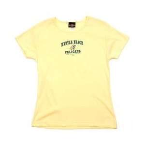 Old Time Sports Myrtle Beach Pelicans Womens Daisy Babydoll Tee   Pina 