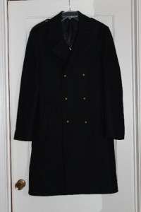 LANVIN for H&M Mens Navy Blue Pea Coat Trench Jacket  