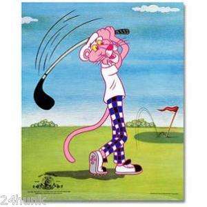New Large Pink Panther Golf Animation Sericel 14 X 16  