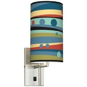  Retro Dots & Waves Banner Giclee Plug In Sconce