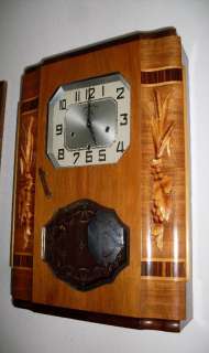 ANTIQUE WALL CLOCK ORIGINAL WESTMINSTER 4/4 mk VERITABLE 1940  