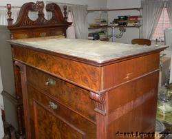 Antique 19th Century High Style ABATTANT Secretaire Desk Burled Walnut 