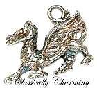 VINTAGE SILVER SMALL WELSH DRAGON CHARM CHARMS