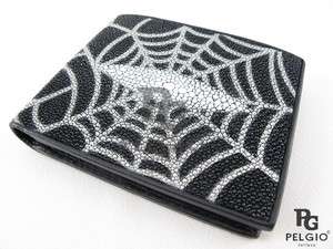   Genuine Stingray Skin Leather Mens Wallet Web Design 