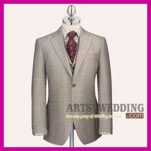 Best Mans Tuxedos Wedding Groom Suit Formal Jacket 3 Sets  
