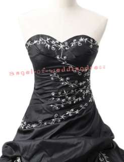 Black Wedding Dress Bride Ball Prom Gown Size8 10 12 14  