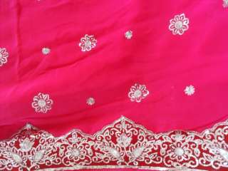 NW Bollywood Sequin Embroidery Wedding Sari Saree Boho  
