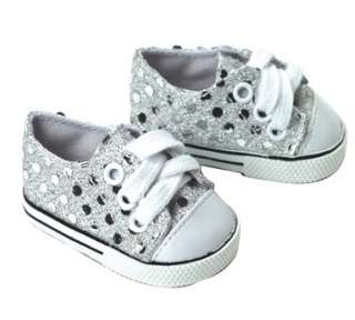 Doll Clothes fit 18 American Girl * Sneakers Silver Sequin Tennis 