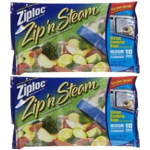  Ziploc ZipN Steam Cooking Bags, 10 ct 2 pack Kitchen 