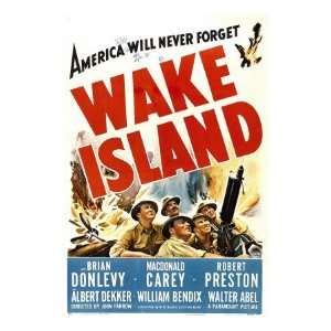 com Wake Island, Foreground from Left Macdonald Carey, Brian Donlevy 