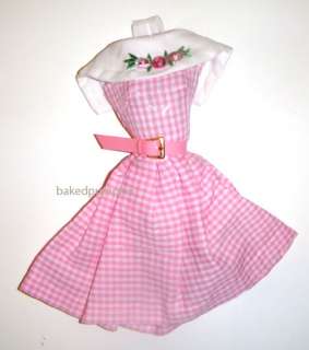 Barbie Fashion Pink/White Dress For Barbie Dolls Repro  