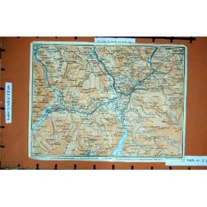    MAP 1927 TYROL HALLEIN BERCHTESGADEN MOUNTAINS ALPS