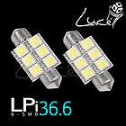 2x 6418/36mm/3610 6 SMD 5050 NONCANBUS Trunk/Cargo area 5000K White 