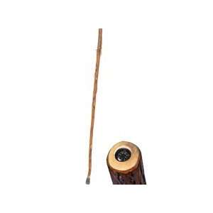  Whistle Creek Hickory Hiking Staff with Compass on Top 
