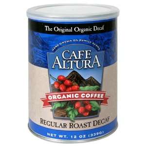 Cafe Altura Organic Coffee, Regular Roast Decaf, Ground, 12 Ounce Can