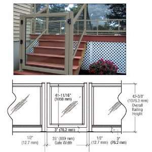 CRL Beige Gray 36 300 Series Aluminum Railing System Gate for 1/4 to 