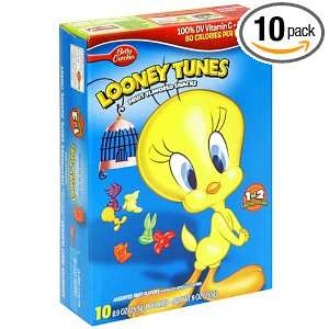 Fruit Shapes Fruit Snacks, Looney Tunes, 10 Count Boxes (Pack of 10)