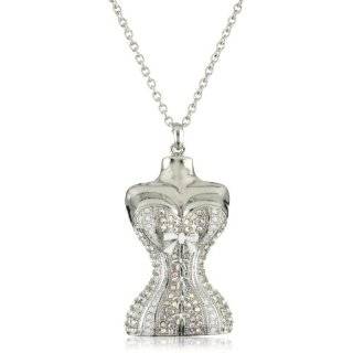 Andrew Hamilton Crawford Sparkling Corset Silver Necklace by Andrew 