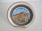 vintg fine porcelian apulum parthenon athens greece collectible plate 