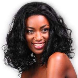   Wig Michelle for Black Woman Shoulder Length Wavy Black /Dark Brown