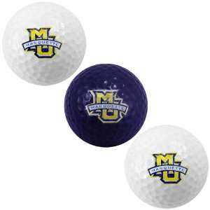   Marquette Golden Eagles 3 Pack Team Logo Golf Balls