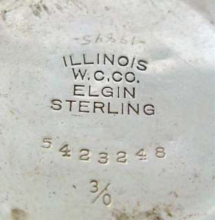   Estate Sterling WWI Era Elgin Wire Lug Wrist Watch  SERVICED  
