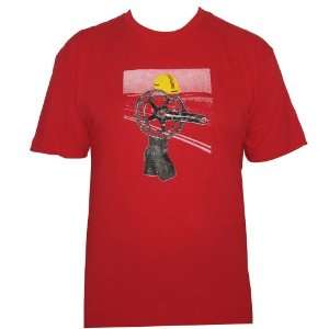  Unisex Short Sleeve, Crank Cyclist T shirt, Red, Small 