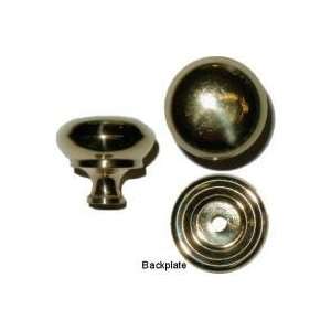  Turned Knob with Backplate   Brass   1