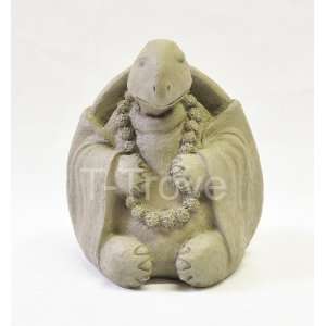 Medium Meditating Turtle Statue Antique Gray