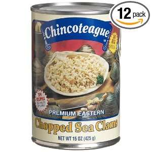 Chincoteague Seafood Chopped Sea Clams, 15 Ounce Cans (Pack of 12 