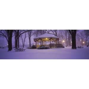 Gazebo Covered with Snow in a Park, Rochester, Olmsted County 