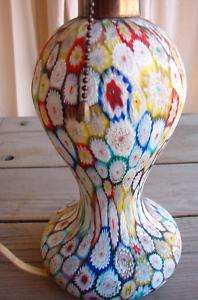 Vintage Millefiori Lamp Art Glass Italian Amazing WOW  