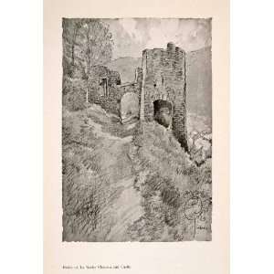  1914 Halftone Print La Roche en Ardenne Medieval Castle 