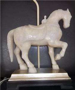Stunning Oriental Chinese Armored War Horse Table Lamp  
