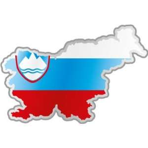  Slovenia Slovenija map flag car bumper sticker decal 5 x 