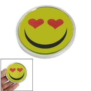  Amico Red Heart Smiley Yellow Round 3D Car Reflective 