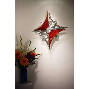 Abstract Metal Wall Star Sculpture Design by Wilmos Kovacs  