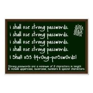  Passwords Information Security Awareness Poster