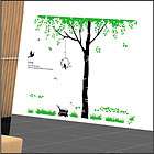 Removable Green Trees and Bird room wall decal Wall decor Stickers 