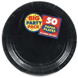  Big Party Pack Paper Dinner Plates 9 Inch, 50/Pkg, Black 