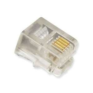    ICC 6P4C Flat Entry Stranded RJ11 Plugs (100 Pack) Electronics