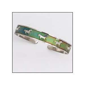 Galloping Horse Mood Cuff Bracelet